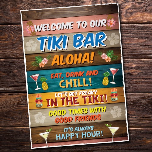 Welcome To Our Tiki Bar Sign Tiki Bar Accessories GARDEN BAR