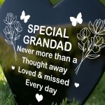 Special Grandad Graveside Memorial Marker Acrylic Grave Heart