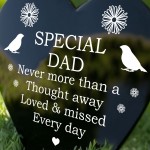 Special Dad Graveside Memorial Marker Acrylic Grave Heart Plaque