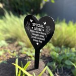 Special Mum Graveside Memorial Marker Acrylic Grave Heart Plaque