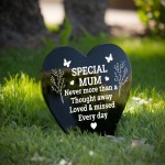 Special Mum Graveside Memorial Marker Acrylic Grave Heart Plaque