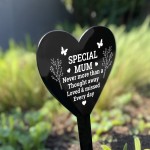 Special Mum Graveside Memorial Marker Acrylic Grave Heart Plaque