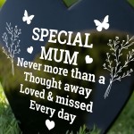 Special Mum Graveside Memorial Marker Acrylic Grave Heart Plaque