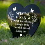 Special Nan Graveside Memorial Marker Acrylic Grave Heart Plaque