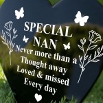 Special Nan Graveside Memorial Marker Acrylic Grave Heart Plaque