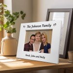 Personalised Family Photo Frame 7x5 White Wooden Picture Frame