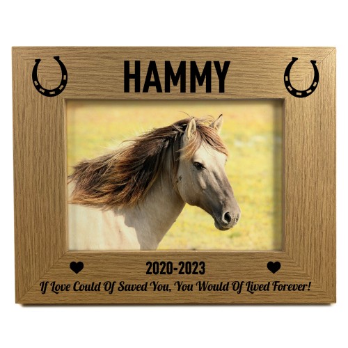 Personalised 7X5 Wooden Photo Frame Gift for Horse Pony Memorial