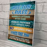 Hot Tub Rules Wall Sign Accessories For Garden Shed Wall Fence