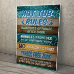 Hot Tub Rules Wall Sign Accessories For Garden Shed Wall Fence