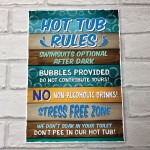 Hot Tub Rules Wall Sign Accessories For Garden Shed Wall Fence