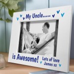 Personalised Uncle Photo Frame Novelty Gift For Uncle Birthday