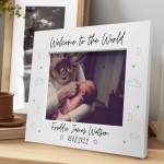 Welcome To The World Personalised Baby Photo Frame New Baby Gift