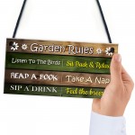 Garden Rules Sign Outdoor Garden Shed Plaques Funny Outdoors