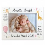 Personalised Baby Gift Photo Frame Birth Details Nursery Decor