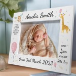 Personalised Baby Gift Photo Frame Birth Details Nursery Decor