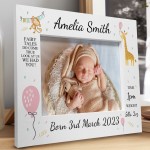 Personalised Baby Gift Photo Frame Birth Details Nursery Decor