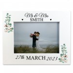 Personalised Wedding Photo Frame Mr and Mrs Wooden Photo Frame