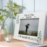 Personalised Wedding Photo Frame Mr and Mrs Wooden Photo Frame