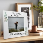 Personalised Wedding Photo Frame Mr and Mrs Wooden Photo Frame