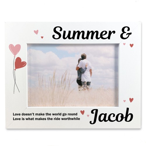 Personalised Love Couple Photo Frame Gift Anniversary Girlfriend