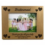 Personalised Gift For Bridesmaid Photo Frame Thank You Gift