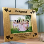 Personalised Gift For Bridesmaid Photo Frame Thank You Gift