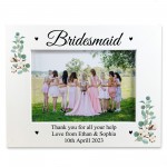 Personalised Gift For Bridesmaid White Photo Frame Thank You