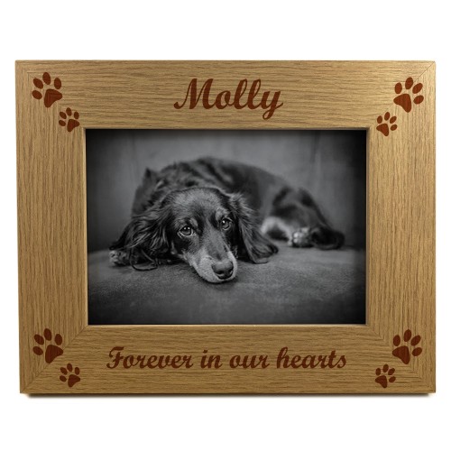 Personalised Forever In Our Hearts Photo Frame Dog Cat Memorial