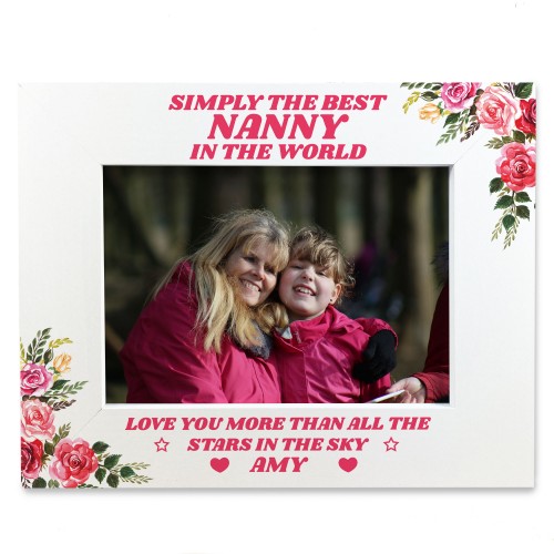 Personalised Simply The Best Nanny Wooden Photo Frame Gift