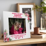 Personalised Simply The Best Nanny Wooden Photo Frame Gift