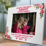 Personalised Simply The Best Nanny Wooden Photo Frame Gift