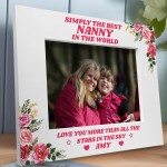 Personalised Simply The Best Nanny Wooden Photo Frame Gift