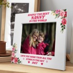 Personalised Simply The Best Nanny Wooden Photo Frame Gift