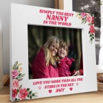 Personalised Simply The Best Nanny Wooden Photo Frame Gift