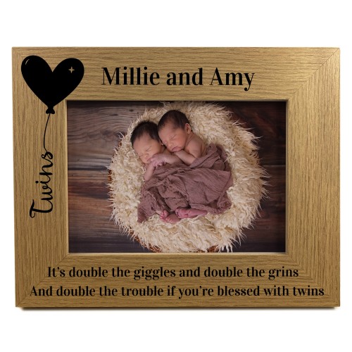 Personalised TWINS Photo Frame New Baby Gift Baby Shower Gift