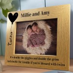 Personalised TWINS Photo Frame New Baby Gift Baby Shower Gift