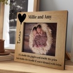 Personalised TWINS Photo Frame New Baby Gift Baby Shower Gift