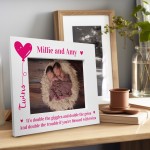 TWINS Photo Frame Personalised New Baby Gift Baby Shower Gift