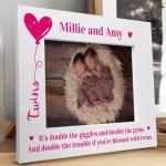 TWINS Photo Frame Personalised New Baby Gift Baby Shower Gift