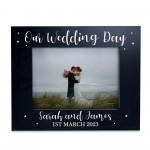 Personalised Wedding Gift Black Photo Frame For Wedding Day