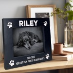 Personalised Pet Photo Frame Black Wood Gift Dog Puppy Memorial