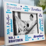 Novelty Gift For Brother Birthday Wooden Brother Photo Frame