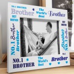 Novelty Gift For Brother Birthday Wooden Brother Photo Frame