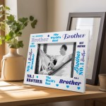 Novelty Gift For Brother Birthday Wooden Brother Photo Frame