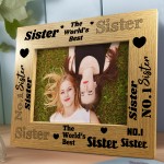 Worlds Best Sister Photo Frame Friendship Gift For Her Birthday