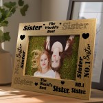 Worlds Best Sister Photo Frame Friendship Gift For Her Birthday