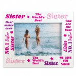 Worlds Best Sister Wooden Photo Frame Sister Gifts Novelty