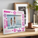 Worlds Best Sister Wooden Photo Frame Sister Gifts Novelty