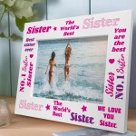 Worlds Best Sister Wooden Photo Frame Sister Gifts Novelty