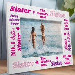 Worlds Best Sister Wooden Photo Frame Sister Gifts Novelty